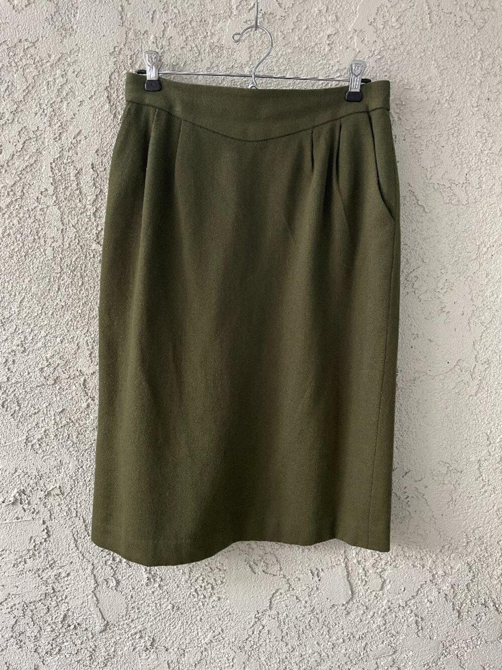 Japanese Wool Blend Pencil Skirt Office Siren High Waist Midi Workwear Size 8 M